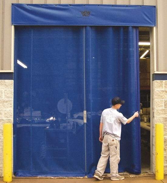 Goff's Enterprises - 10' Door Width x 10' Door Height Vinyl Insect Barrier Door Unit - Blue - Makers Industrial Supply