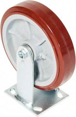 Greenlee - 8" Diam x 2" Wide x 9-1/2" OAH Top Plate Mount Rigid Caster - Polyurethane over Polyolefin, 900 Lb Capacity, 2-3/4 x 3-1/2" Plate - Makers Industrial Supply