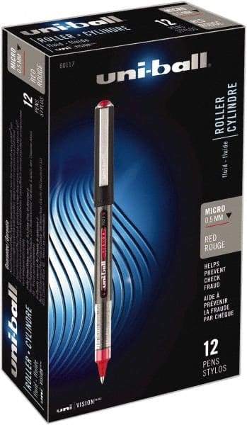 Uni-Ball - Roller Ball 0.5mm Stick Pen - Red - Makers Industrial Supply