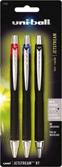 Uni-Ball - Roller Ball 1mm Retractable Pen - Black, Red & Blue - Makers Industrial Supply