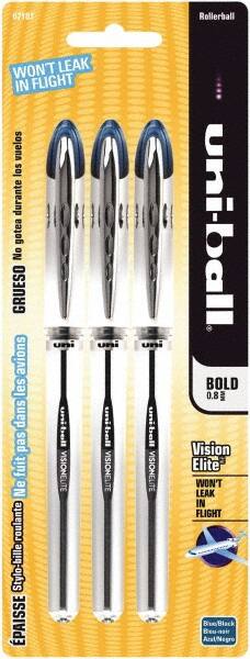 Uni-Ball - Roller Ball 0.8mm Stick Pen - Blue & Black - Makers Industrial Supply