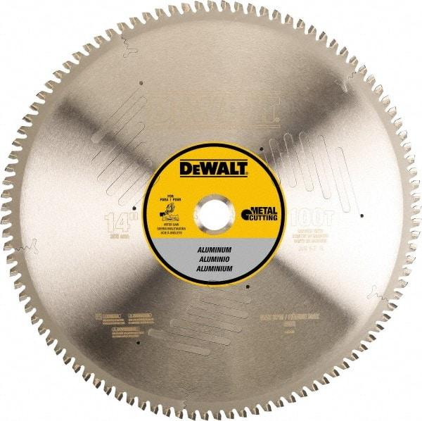 DeWALT - 14" Diam, 1" Arbor Hole Diam, 100 Tooth Wet & Dry Cut Saw Blade - Steel, Crosscutting Action, Standard Round Arbor - Makers Industrial Supply