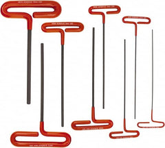 Bondhus - 8 Piece T-Handle Cushion Grip Hex Key Set - Hex Range 2 to 10mm - Makers Industrial Supply