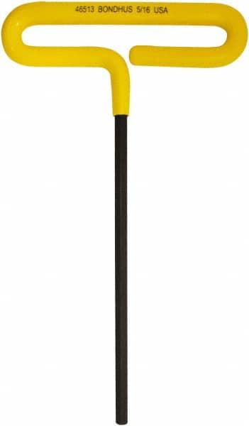 Bondhus - 5/16" Hex, T-Handle Cushion Grip, Hex Key - 264mm OAL, Inch System of Measurement - Makers Industrial Supply