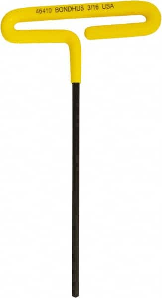 Bondhus - 3/16" Hex, T-Handle Cushion Grip, Hex Key - 171mm OAL, Inch System of Measurement - Makers Industrial Supply