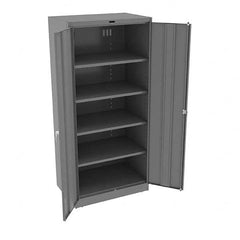 Tennsco - 5 Shelf Locking Storage Cabinet - Steel, 36" Wide x 24" Deep x 78" High, Medium Gray - Makers Industrial Supply