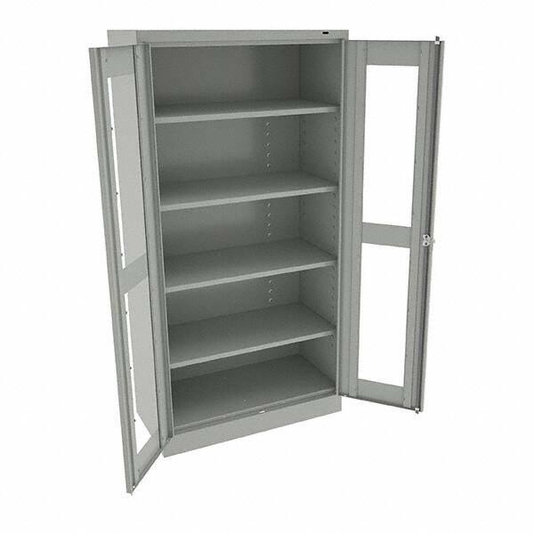 Tennsco - 5 Shelf Visible Storage Cabinet - Steel, 36" Wide x 24" Deep x 72" High, Light Gray - Makers Industrial Supply