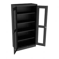 Tennsco - 5 Shelf Visible Storage Cabinet - Steel, 36" Wide x 18" Deep x 72" High, Black - Makers Industrial Supply