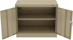 Tennsco - 2 Shelf Locking Storage Cabinet - Steel, 36" Wide x 18" Deep x 30" High, Sand - Makers Industrial Supply