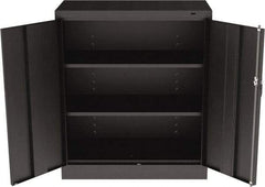 Tennsco - 3 Shelf Locking Storage Cabinet - Steel, 36" Wide x 18" Deep x 42" High, Black - Makers Industrial Supply