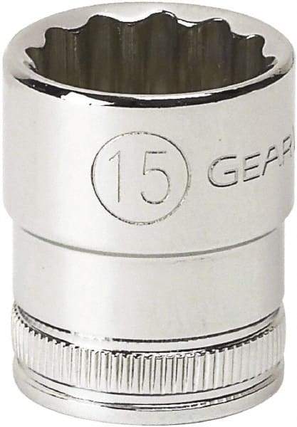 GearWrench - 3/8" Drive, Standard Hand Socket - 6 Points, 0.984" OAL, Alloy Steel, Full Polish Finish - Makers Industrial Supply