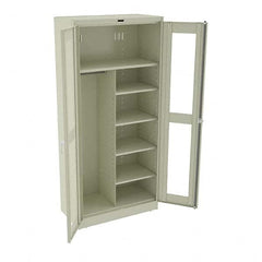 Tennsco - 6 Shelf Combination Storage Cabinet - Steel, 36" Wide x 18" Deep x 78" High, Champagne/Putty - Makers Industrial Supply