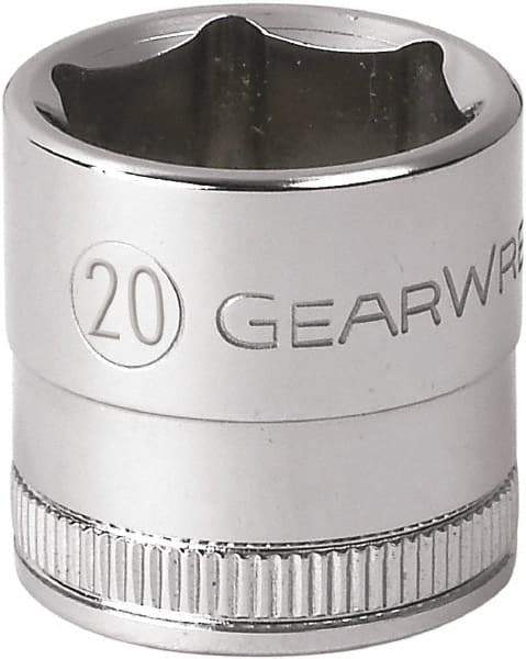 GearWrench - 3/8" Drive, Standard Hand Socket - 6 Points, 1.102" OAL, Alloy Steel, Full Polish Finish - Makers Industrial Supply