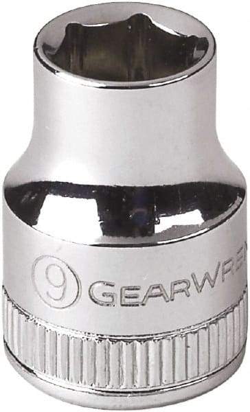 GearWrench - 3/8" Drive, Standard Hand Socket - 6 Points, 0.984" OAL, Alloy Steel, Full Polish Finish - Makers Industrial Supply