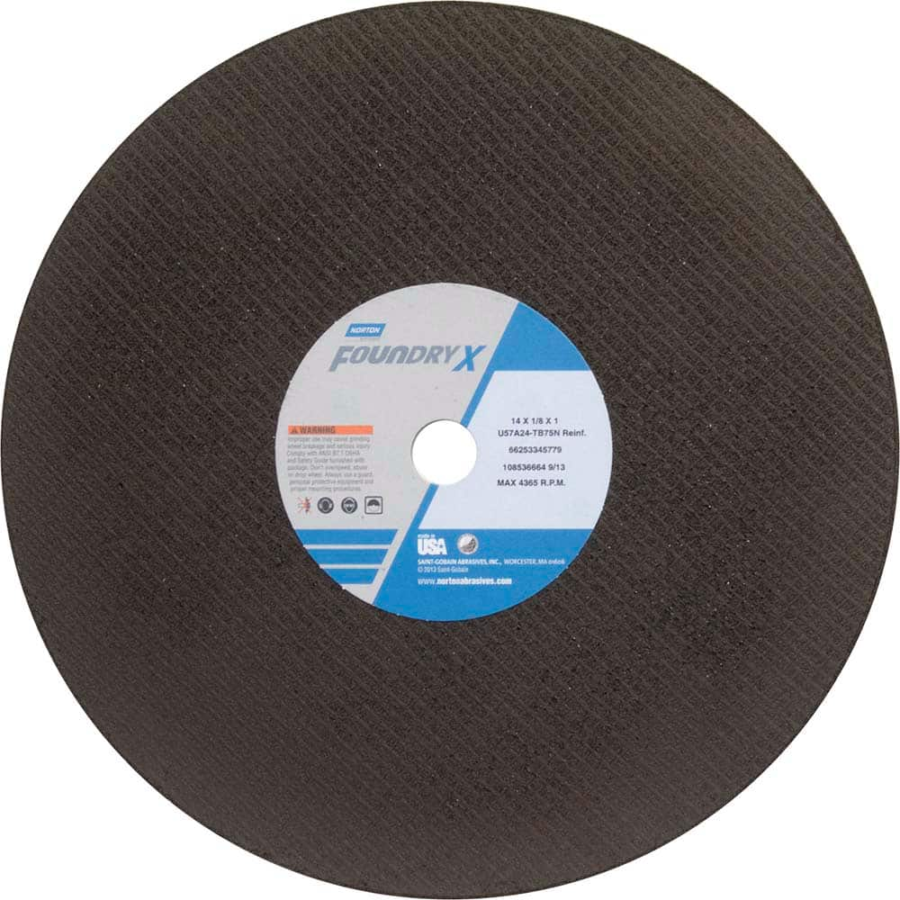 Norton - 14 x 1/8, 1" Hole 30 Grit Aluminum Oxide Cutoff Wheel - Makers Industrial Supply