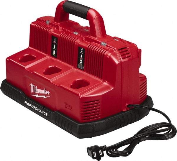 Milwaukee Tool - 18 Volt, 6 Battery Lithium-Ion Power Tool Charger - 1 hr to Charge - Makers Industrial Supply