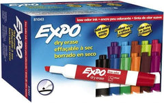 Expo - Aqua, Black, Blue, Brown, Green, Lime, Orange, Pink, Plum, Pumpkin, Purple & Red Low Odor Chisel Tip 12 Pack Dry Erase Markers - For Use with Dry Erase Marker Boards - Makers Industrial Supply