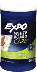 Expo - Dry Erase Surface Cleaner - Includes 50 White Board Cleaning Wipes, For Use with Dry Erase Marker Boards - Makers Industrial Supply