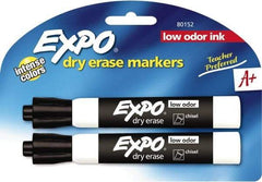 Expo - Black Low Odor Chisel Tip 2 Pack Dry Erase Markers - For Use with Dry Erase Marker Boards - Makers Industrial Supply