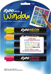 Expo - Blue, Green, Orange, Pink & Yellow Bullet Tip Neon 5 Pack Dry Erase Markers - For Use with Dry Erase Marker Boards - Makers Industrial Supply