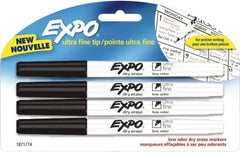 Expo - Black Low Odor Ultra Fine Tip 4 Pack Dry Erase Markers - For Use with Dry Erase Marker Boards - Makers Industrial Supply