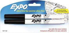 Expo - Black Low Odor Ultra Fine Tip 2 Pack Dry Erase Markers - For Use with Dry Erase Marker Boards - Makers Industrial Supply