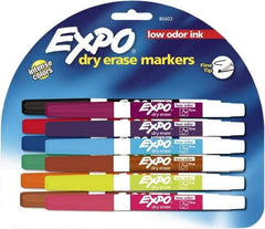 Expo - Aqua, Black, Blue, Brown, Green, Lime, Orange, Pink, Plum, Pumpkin, Purple & Red Low Odor Fine Tip Dry Erase Markers - For Use with Dry Erase Marker Boards - Makers Industrial Supply