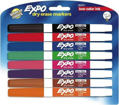 Expo - Black, Blue, Brown, Green, Orange, Pink, Purple & Red Low Odor Fine Tip 8 Pack Dry Erase Markers - For Use with Dry Erase Marker Boards - Makers Industrial Supply