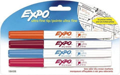 Expo - Aqua Blue, Orange, Pink & Plum Low Odor Ultra Fine Tip 4 Pack Dry Erase Markers - For Use with Dry Erase Marker Boards - Makers Industrial Supply