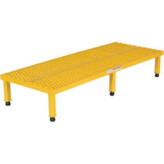 Vestil - 9" High x 24" Wide x 60" Deep, Yellow Step Stand - Steel, 500 Lb Capacity - Makers Industrial Supply