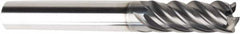 American Tool Service - 1/4", 5 Flute, Single End, Solid Carbide, 0.02" Corner Radius End Mill - 2-1/2" OAL, Right Hand Flute, 1" LOC, Right Hand Cut - Makers Industrial Supply