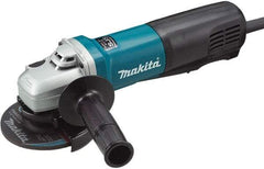 Makita - 4-1/2" Wheel Diam, 10,500 RPM, Corded Angle & Disc Grinder - 5/8-11 Spindle, 120 Volts, 10 Amps - Makers Industrial Supply