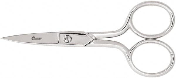 Clauss - 1" LOC, 6-5/8" OAL Carbon Steel Curved Scissors - Offset Handle, For Paper, Fabric - Makers Industrial Supply