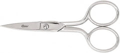 Clauss - 1" LOC, 6-5/8" OAL Carbon Steel Curved Scissors - Offset Handle, For Paper, Fabric - Makers Industrial Supply