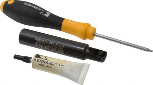 Kennametal - 1/2" Cut Diam, 0.404" Max Depth of Cut, 5/8" Shank Diam, 3-1/2" OAL, Indexable Square Shoulder End Mill - EC10.., EP10.. Inserts, Cylindrical Shank, 0° Lead Angle, Through Coolant - Makers Industrial Supply