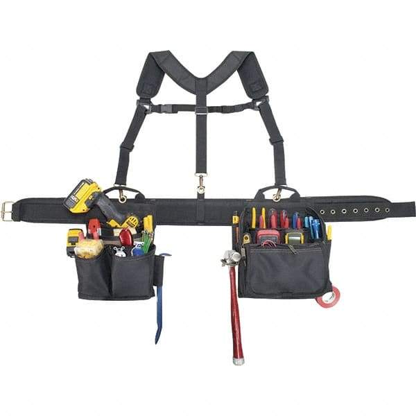 CLC - 28 Pocket Black Ballistic Polyester Combo Tool Bag System - 28" Wide x 6" Deep x 26" High - Makers Industrial Supply