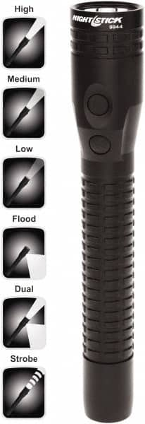 Bayco - LED Bulb, Industrial/Tactical Flashlight - Black Aluminum Body, Integrated Batteries - Makers Industrial Supply