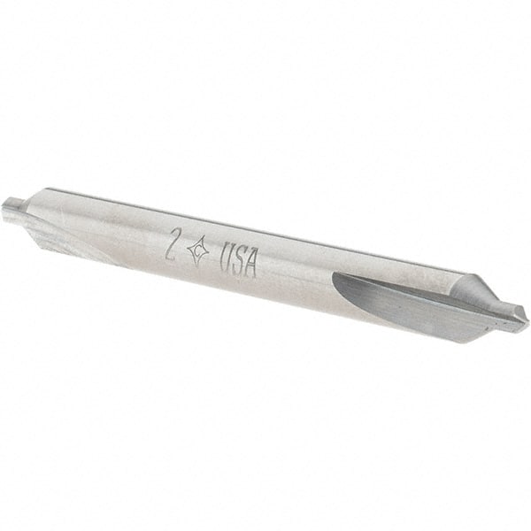 Cleveland - #2 Plain Cut 60° Incl Angle Solid Carbide Combo Drill & Countersink - Makers Industrial Supply