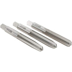 Cle-Line - M8x1.25 Metric, 4 Flute, Bottoming, Plug & Taper, Bright Finish, High Speed Steel Tap Set - Right Hand Cut, 2-23/32" OAL, 1-1/8" Thread Length, Series 0404 - Makers Industrial Supply