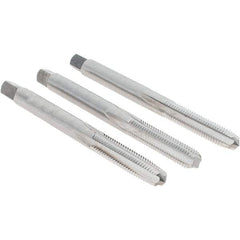 Cle-Line - #10-32 UNF, 4 Flute, Bottoming, Plug & Taper, Bright Finish, High Speed Steel Tap Set - Right Hand Cut, 2-3/8" OAL, 7/8" Thread Length, Series 0404 - Makers Industrial Supply