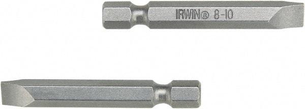 Irwin - 1/4" Slotted Screwdriver Bit - 1/4" Hex Drive, 2-3/8" OAL - Makers Industrial Supply