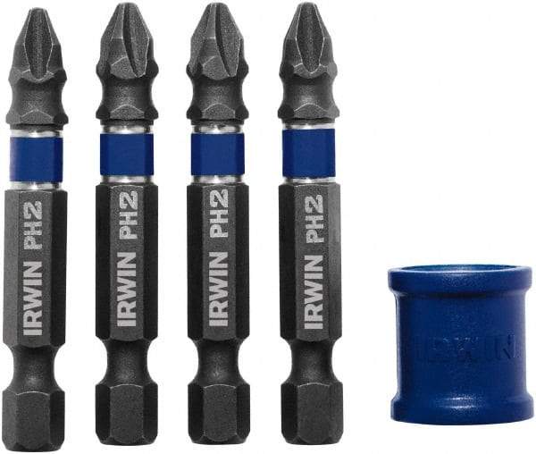 Irwin - 5 Piece, Phillips Handle, Power Bit Set - No. 2 Phillips - Makers Industrial Supply