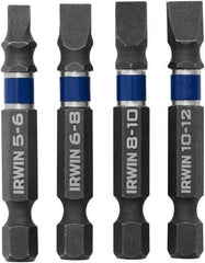 Irwin - 4 Piece, Bit Set - 1/4" Hex Drive, Slotted Point - Makers Industrial Supply