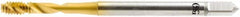 OSG - #10-24 UNC 2 Flute 3B Modified Bottoming Spiral Flute Tap - Vanadium High Speed Steel, TiN Finish, 70mm OAL, Right Hand Flute, Right Hand Thread, H2, Series 16450 - Makers Industrial Supply