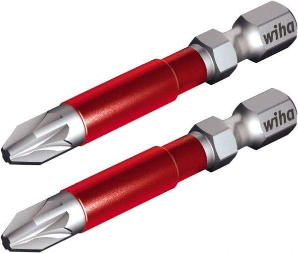 Wiha - PZ.2 Posidriv Screwdriver Bit - 1/4" Hex Drive, 1-59/64" OAL - Makers Industrial Supply