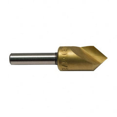 M.A. Ford - 1" Head Diam, 1/2" Shank Diam, 1 Flute 120° High Speed Steel Countersink - TiN Finish, 2-3/4" OAL - Makers Industrial Supply