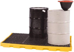 UltraTech - 66 Gal Sump, 9,000 Lb Capacity, 6 Drum, Polyethylene Spill Deck or Pallet - 75" Long x 50" Wide x 5" High, Low Profile, 2 x 3 Drum Configuration - Makers Industrial Supply