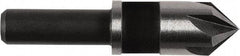 Irwin - 3/8" Head Diam, 1/4" Shank Diam, 5 Flute 82° High Speed Steel Countersink - Oxide Finish, 1-5/8" OAL, Single End, Straight Shank, Right Hand Cut - Makers Industrial Supply