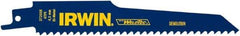 Irwin Blades - 6" Long, Bi-Metal Reciprocating Saw Blade - Tapered Profile, 6 TPI, Toothed Edge, Tang Shank - Makers Industrial Supply