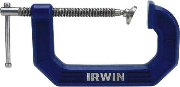 Irwin - Heavy-Duty 1" Max Opening, 1-3/16" Throat Depth, Standard C-Clamp - Standard Throat Depth - Makers Industrial Supply